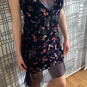 Chanel blue velvet dress